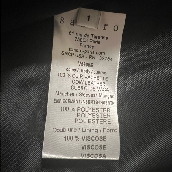 Sandro Paris Cracked Leather Jacket - Picture 9 of 9